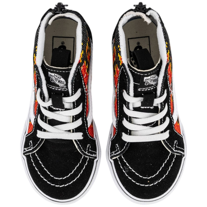 Vans Toddler Sk8-Hi Zip Pixel Flame Black/ Red Shoes