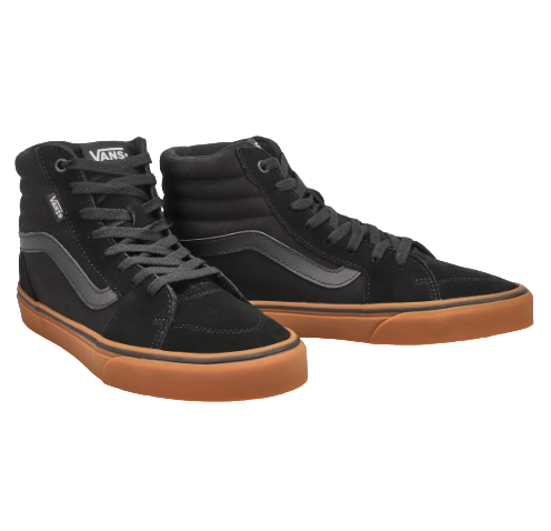 Mens Vans Filmore Hi Black/Gum Hi Top Lace Up Shoes