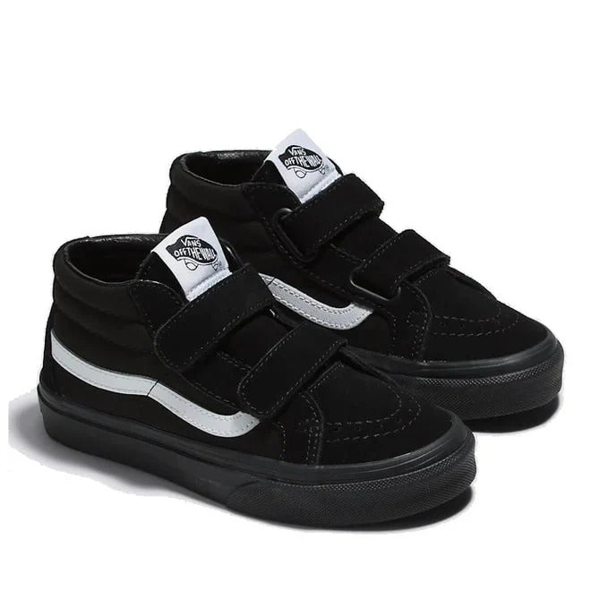 Vans Kids Sk8-Mid Reissue Black/ Black Boys Strap Shoes