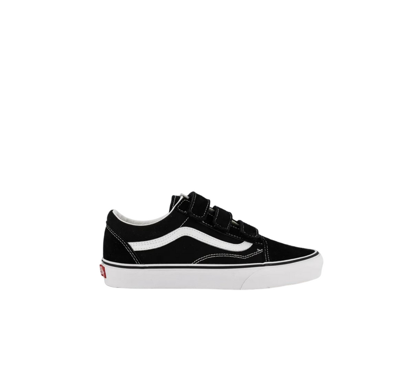 Unisex Vans Old Skool V Black/White Velcro Shoes