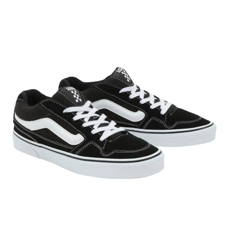 Mens Vans Caldrone Suede Mesh Black/ White Lace Up Shoes