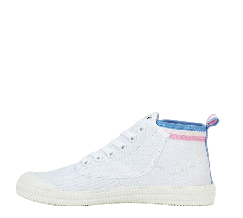 Volley Heritage Hi Leap Mens Womens Volleys Canvas Shoes - Pink-White-Blue