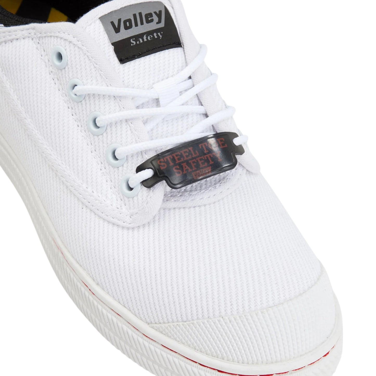 Mens Volley Safety Steel Cap Shoes White/Black