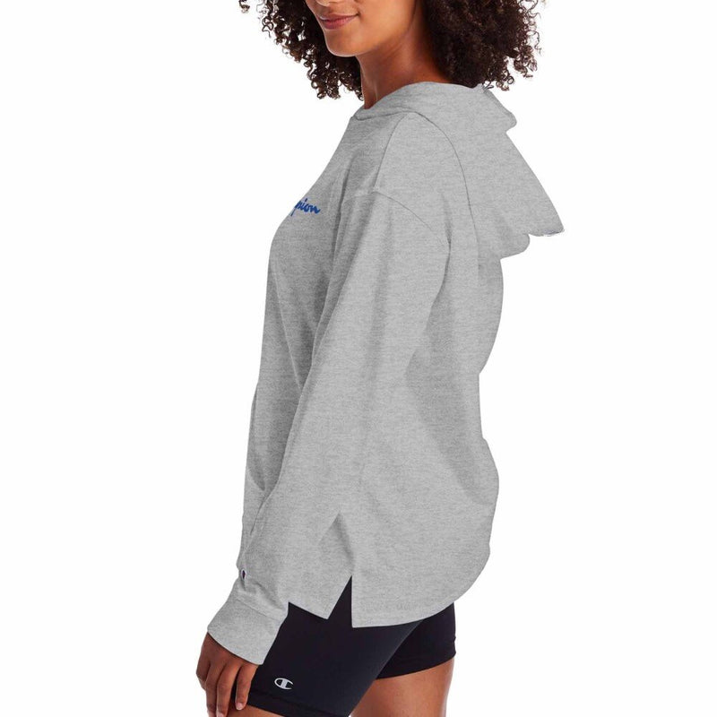 Womens Champion Oxford Gray Hoodie Everyday Cotton Jumper