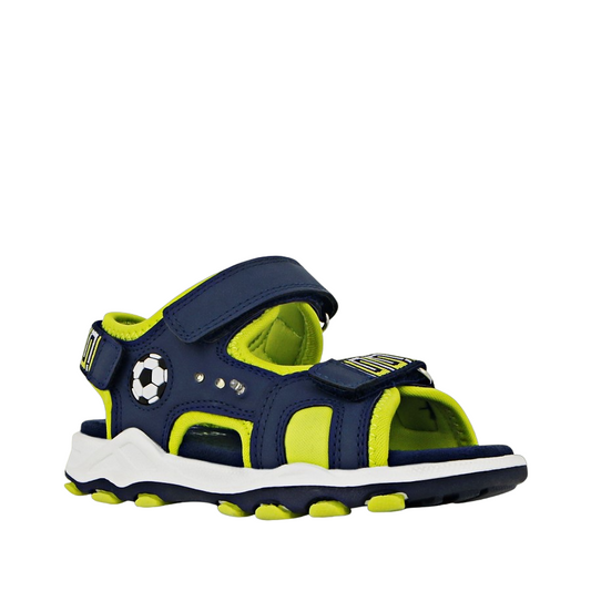 Kids Boys Lightning Bolt Dax Sandals Navy/ Lime