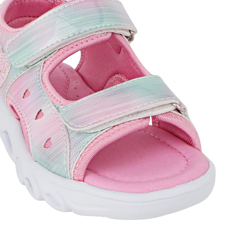 Kids Lightning Bolt Girls Nettie Pink Multi Strap Sandals