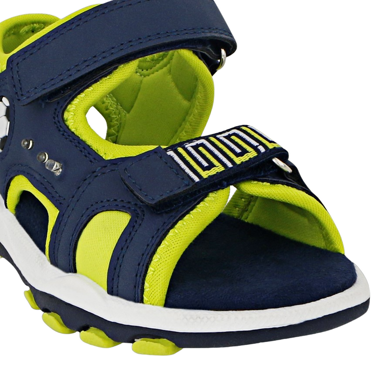 Kids Lightning Bolt Boys Dax Navy/Lime Strap Sandals