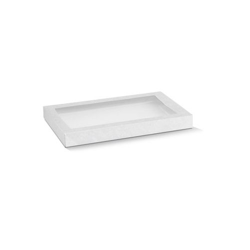 10 x White Disposable Catering Grazing Boxes Trays With Clear Frame Lids