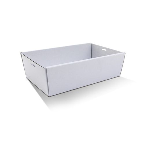 10 x White Disposable Catering Grazing Boxes Trays With Clear Frame Lids