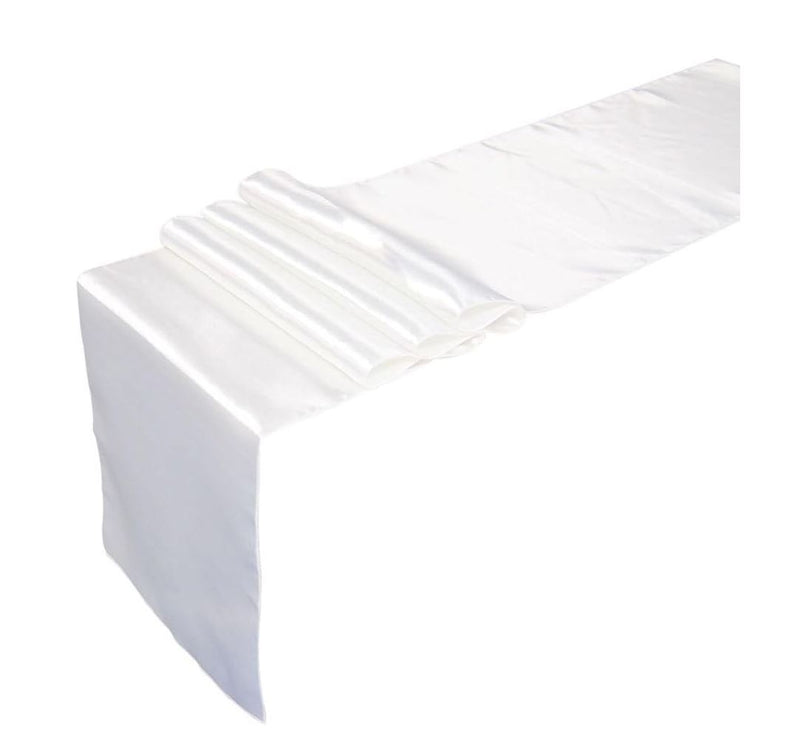 10 Table Runners Satin Wedding Event Runner Sash Cover Chair White