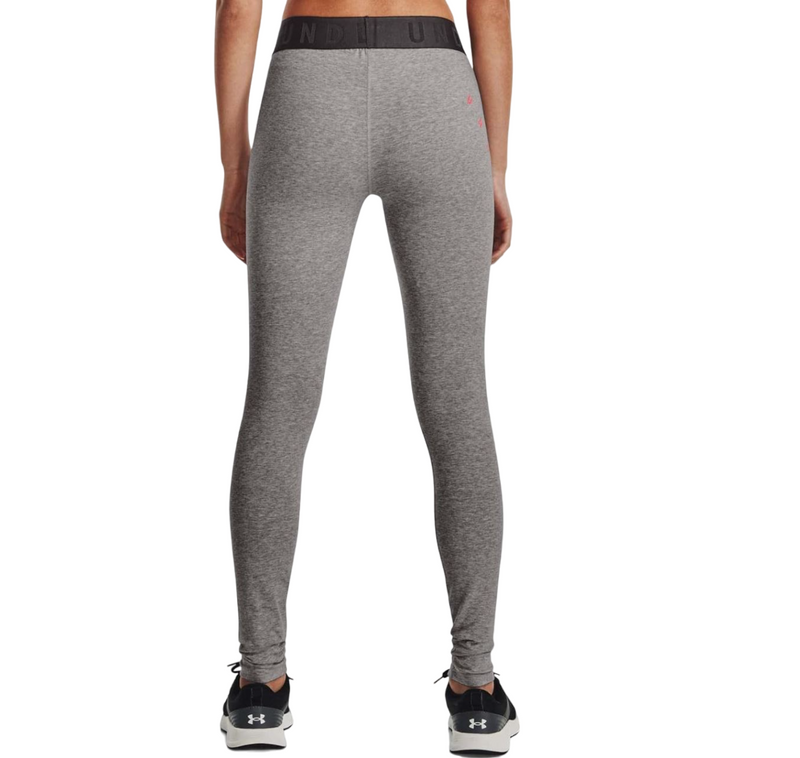 Womens Under Armour Favorite Graphic Leggings Workout Fitness Charcoal/Light Heather/Black
