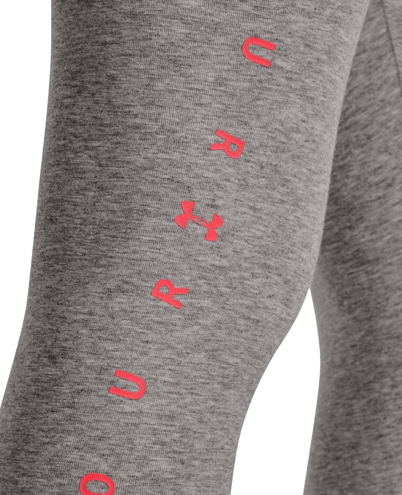 Womens Under Armour Favorite Graphic Leggings Workout Fitness Charcoal/Light Heather/Black