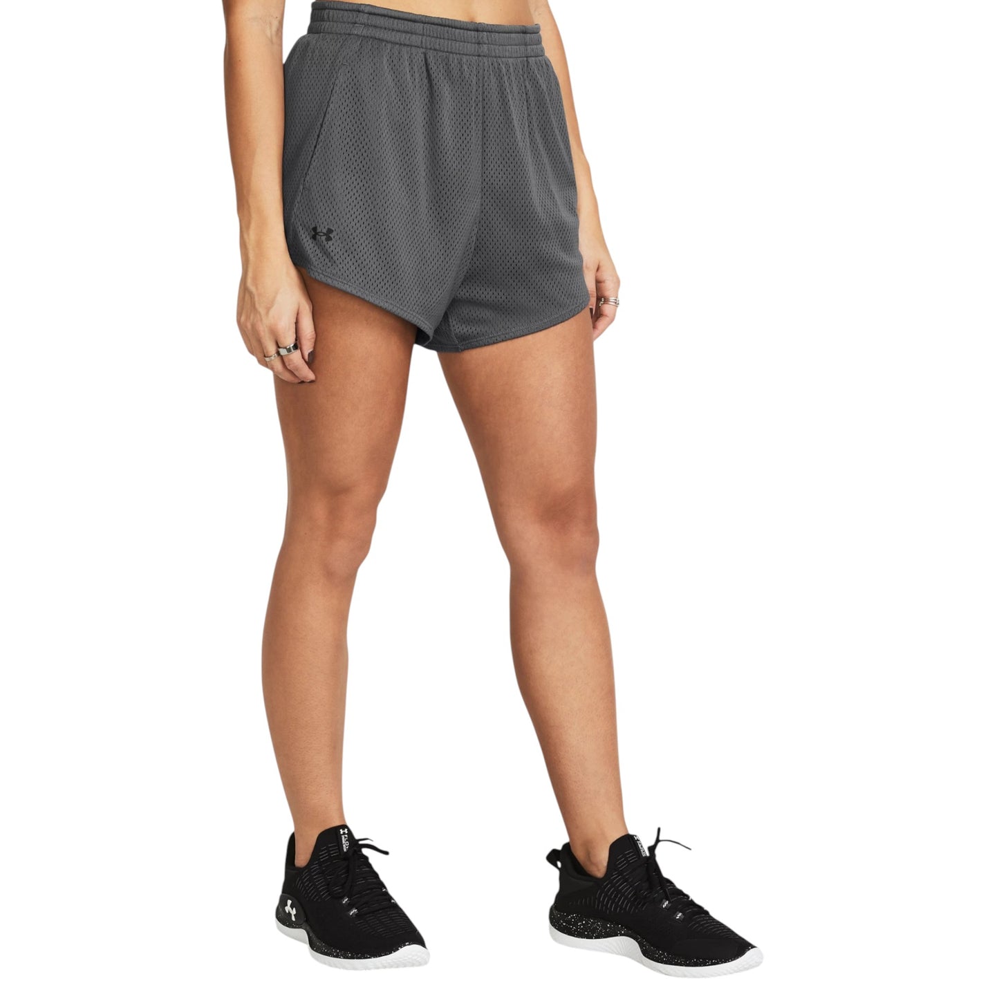 Womens Under Armour Tech Mesh 3 Inch Shorts Charcoal