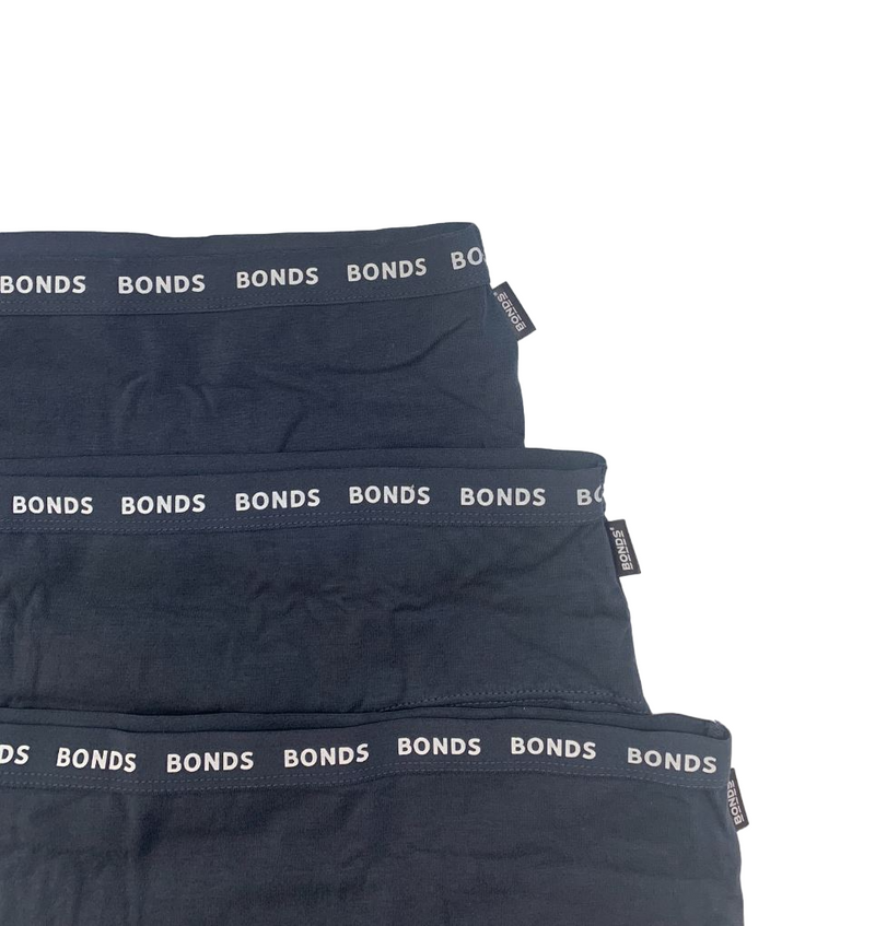 12 X Womens Bonds Everyday Boyleg Underwear Undies Black