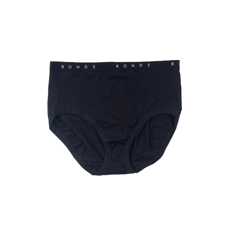 3 x Bonds Womens Cottontail Full Brief Underwear Black Nude Multi