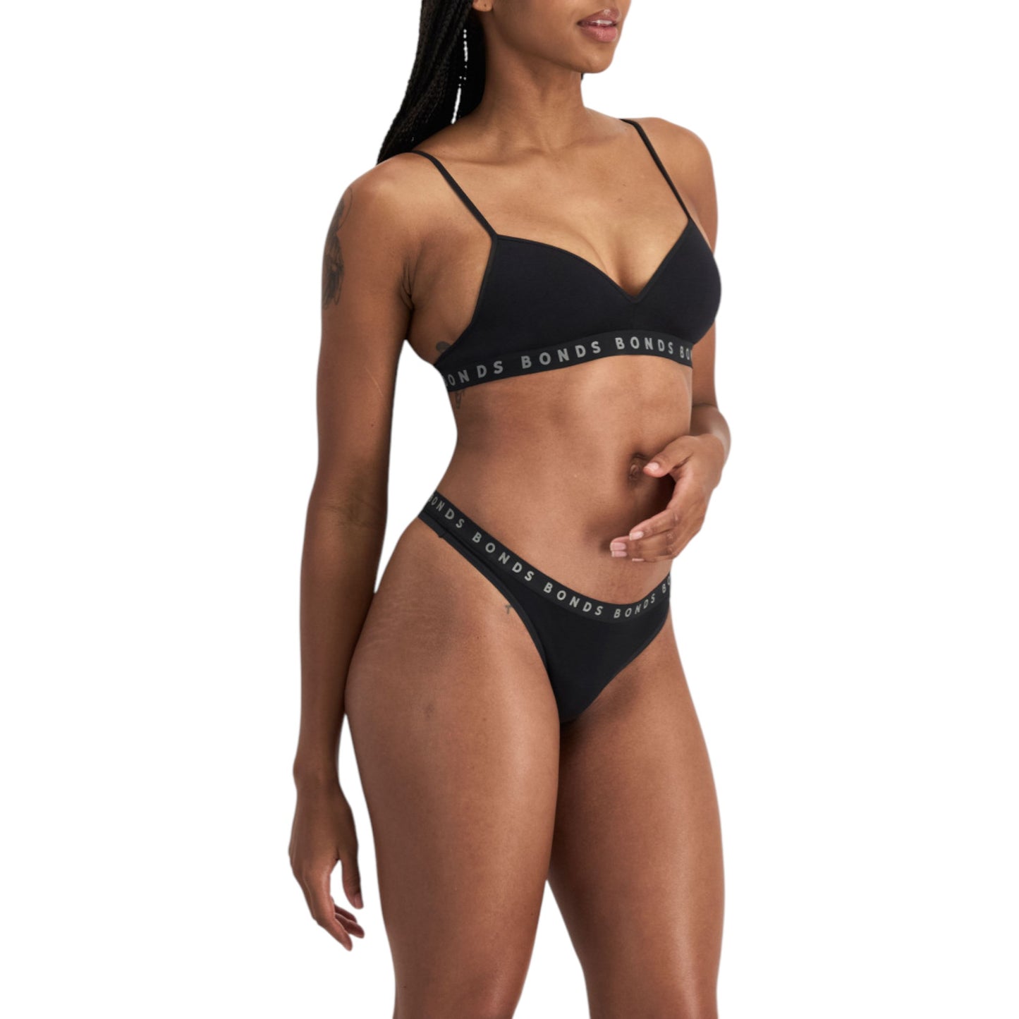 Womens Bonds Hipster Refined Gee G-String Underwear Black