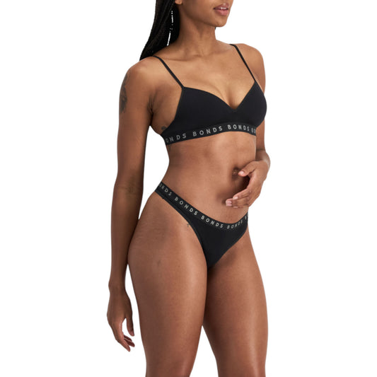 12 Pack Womens Bonds Hipster Refined Gee G-String Underwear Black