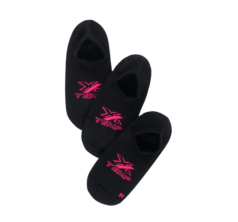 9 x Womens Bonds X-Temp No Show Black And Pink Socks