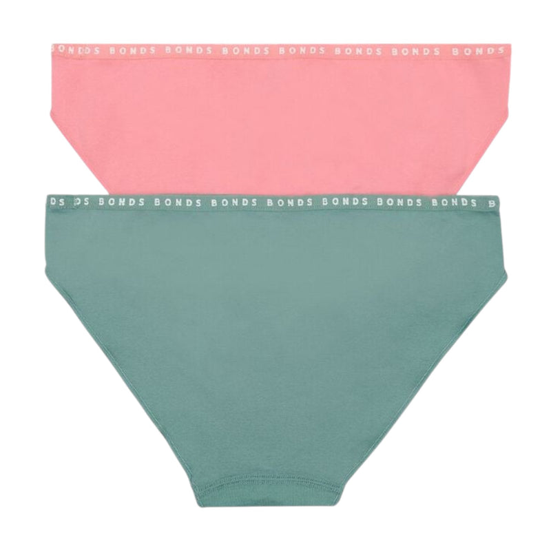 2 x Bonds Womens Seamless Hipster Bikini Underwear Pink/ Teal Briefs