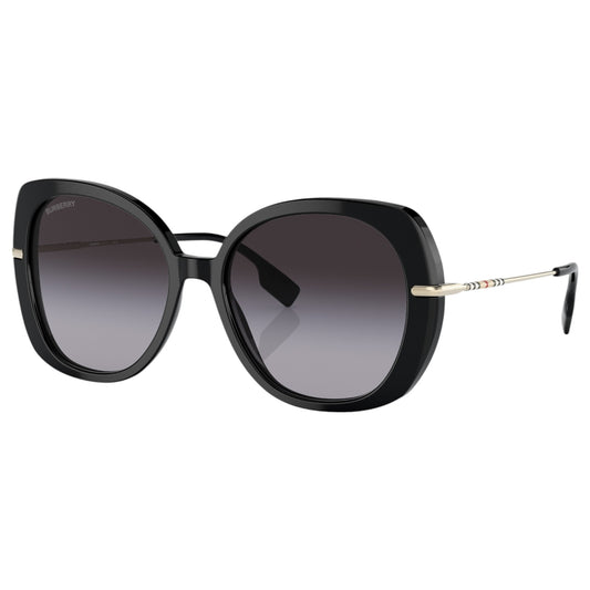 Womens Burberry Eugenie BE4374 Sunglasses Black/Grey Gradient