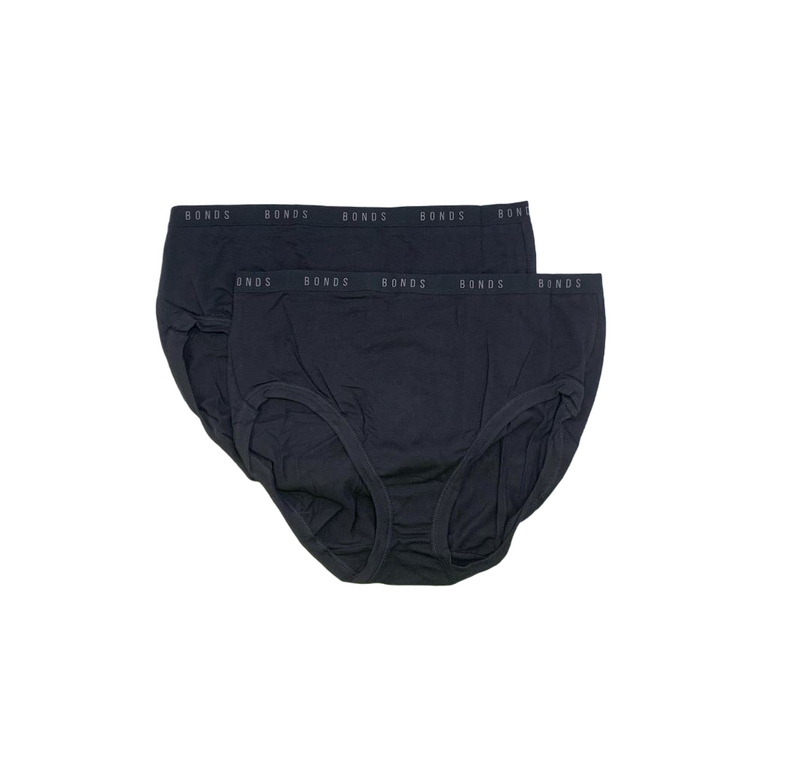 10 x Bonds Womens Cottontail Full Brief Underwear Black