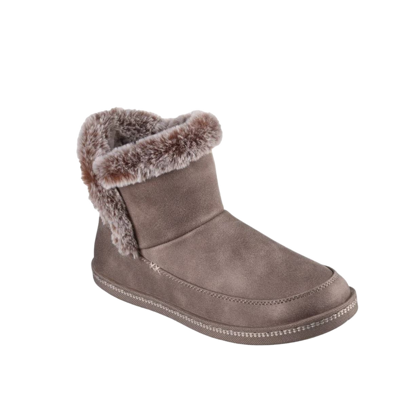 Womens Skechers Cozy Campfire - Fresh Breeze Dark Taupe Comfy Slippers