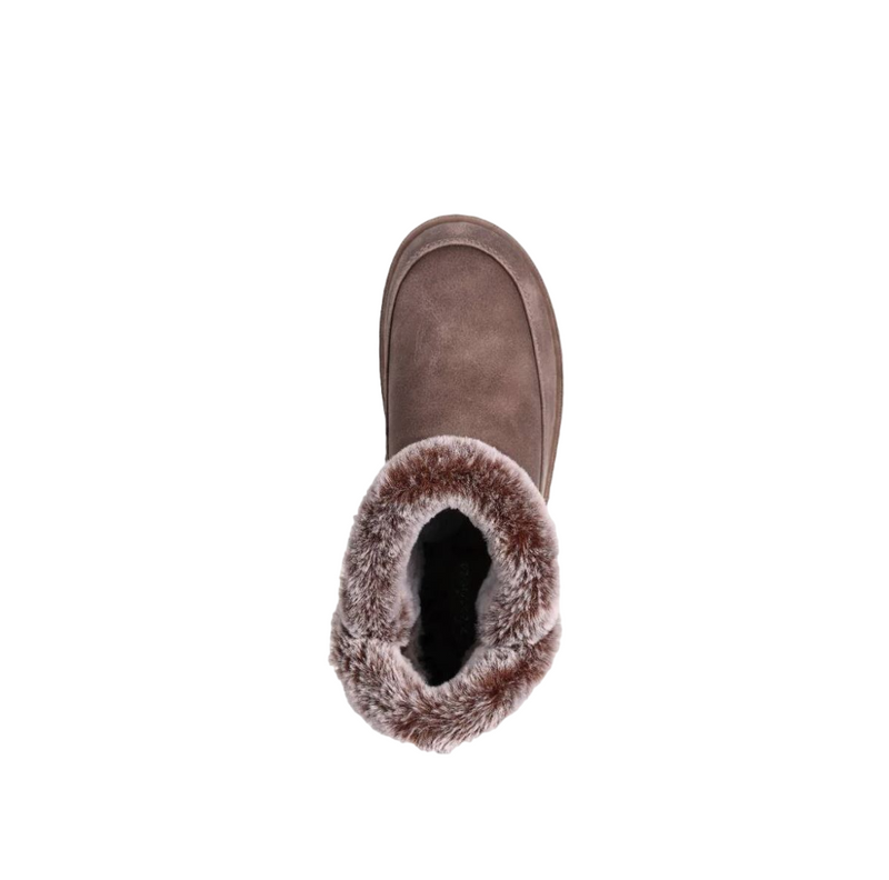 Womens Skechers Cozy Campfire - Fresh Breeze Dark Taupe Comfy Slippers
