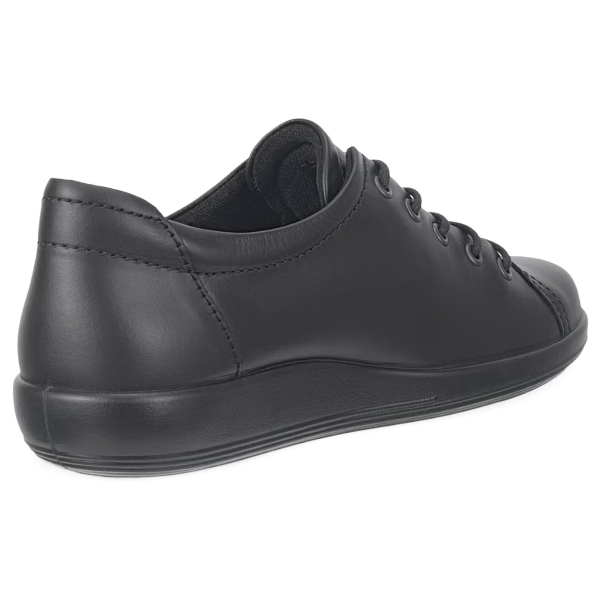 Womens Ecco Soft 2.0 Leather Black Walking Shoes