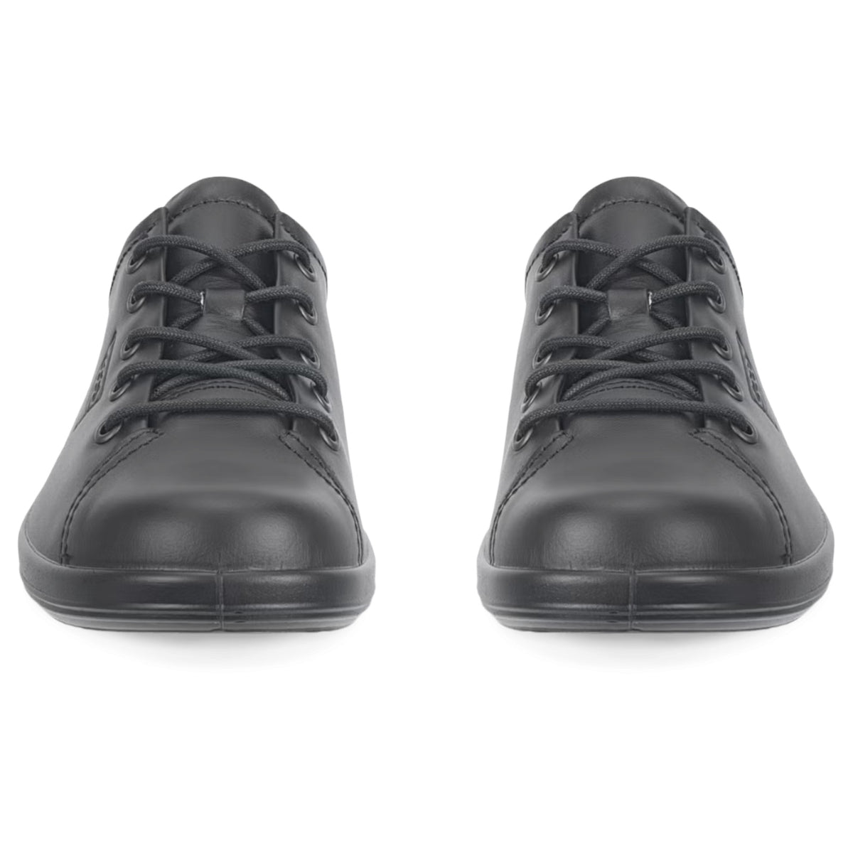 Womens Ecco Soft 2.0 Leather Black Walking Shoes