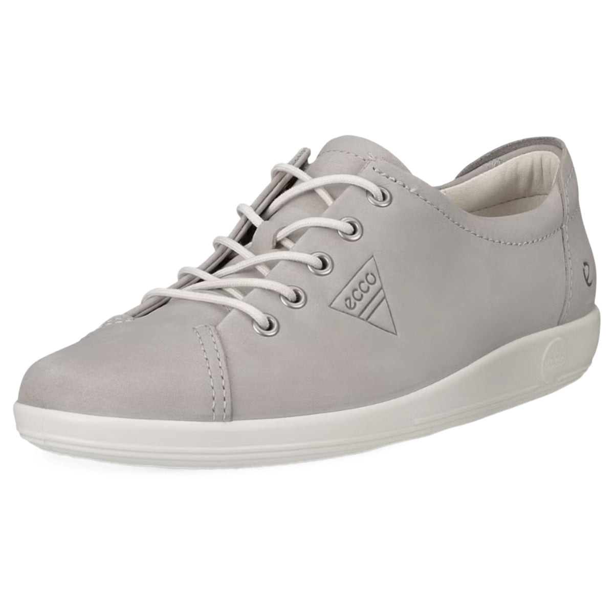 Womens Ecco Soft 2.0 Nubuck Grey Rose Walking Shoes
