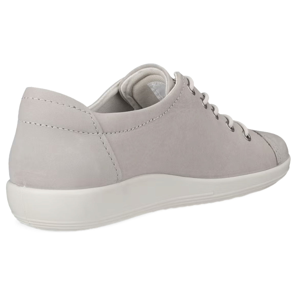Womens Ecco Soft 2.0 Nubuck Grey Rose Walking Shoes