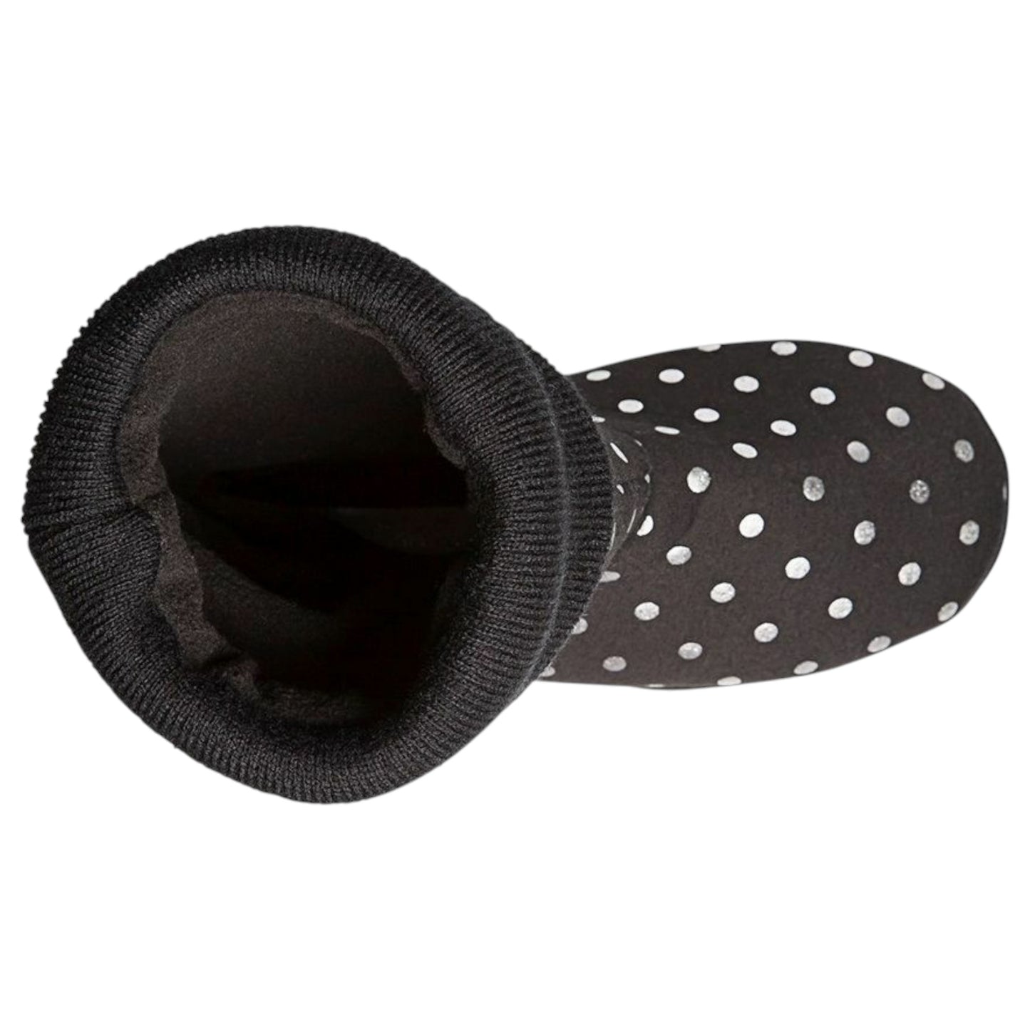 Womens Grosby Black/Silver Spots Boot Slippers Black/Silver Spots