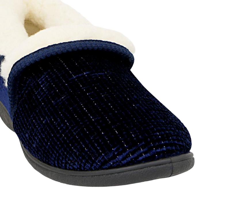 Womens Grosby Kathy Navy Slippers Slip On Comfortable Casual Shoes