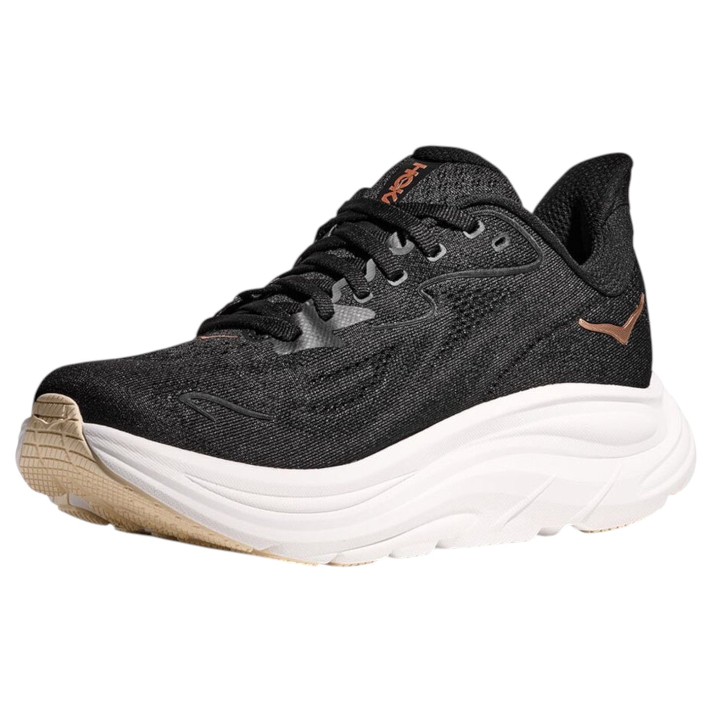 Womens Hoka Clifton 10 Shoes Black/Rose Gold