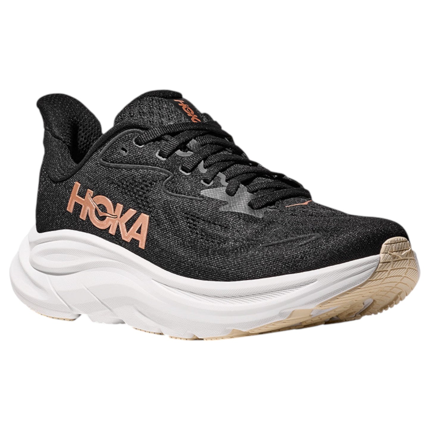 Womens Hoka Clifton 10 Shoes Black/Rose Gold