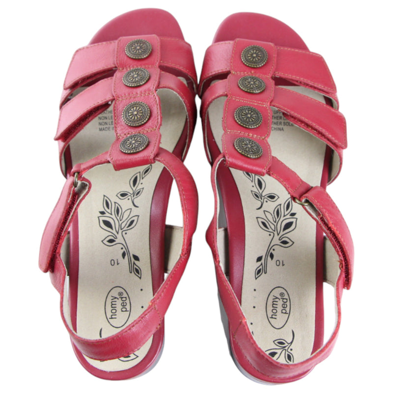 Womens HomyPed Celia Sandals Deep Red