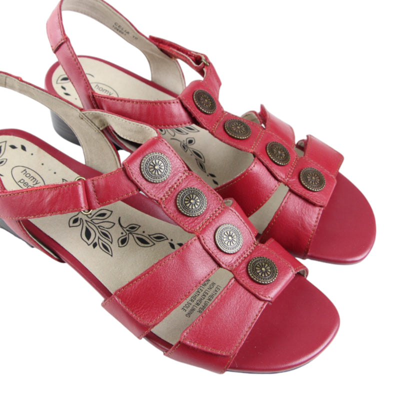 Womens HomyPed Celia Sandals Deep Red