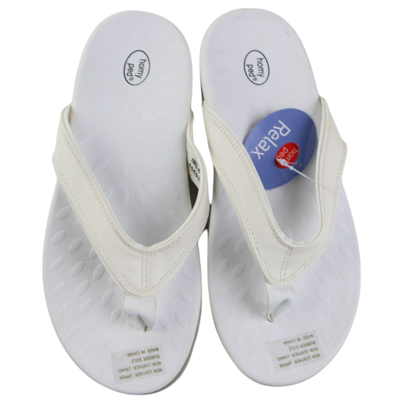 Womens HomyPed Inlet Thongs White