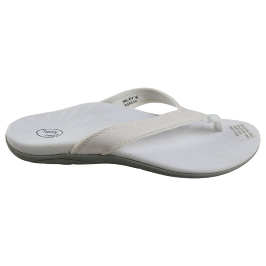 Womens HomyPed Inlet Thongs White