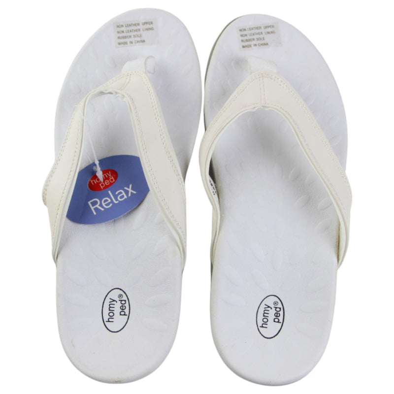 Womens HomyPed Inlet Thongs White