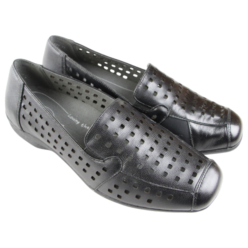 Womens HomyPed Lizzy Flats Black