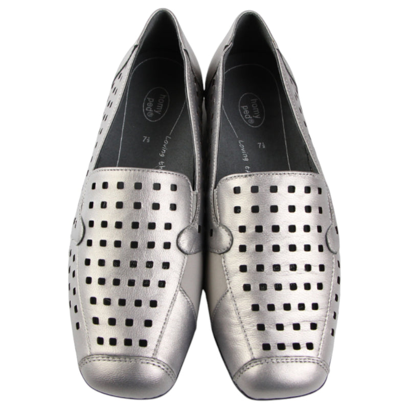 Womens HomyPed Lizzy Flats Platinum