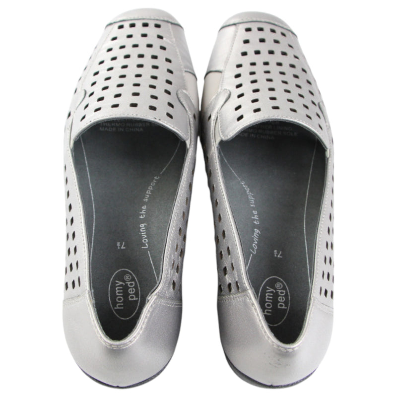 Womens HomyPed Lizzy Flats Platinum