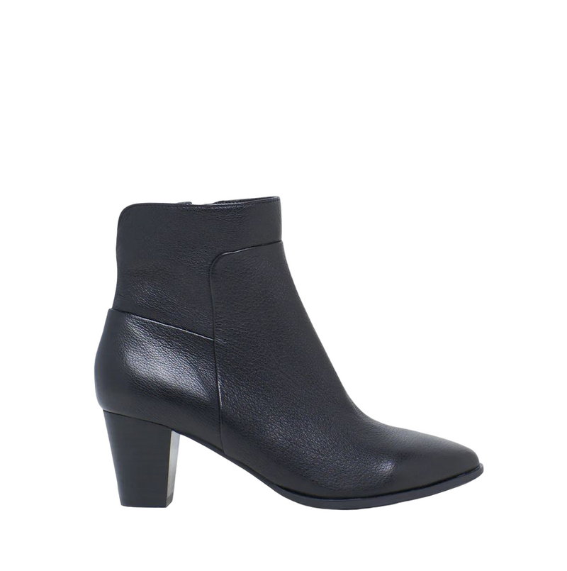 Womens Hush Puppies Infuse Black Leather Heel Boots
