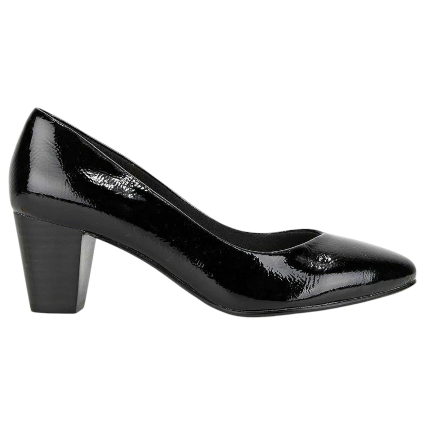 Womens Hush Puppies Ivet Heels Black Patent