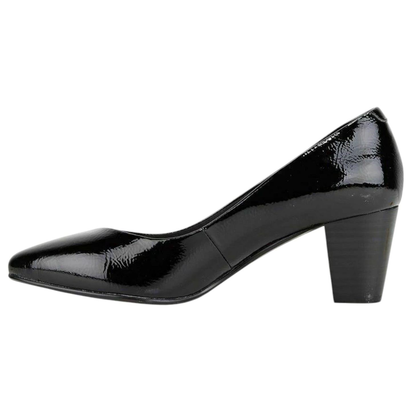 Womens Hush Puppies Ivet Heels Black Patent