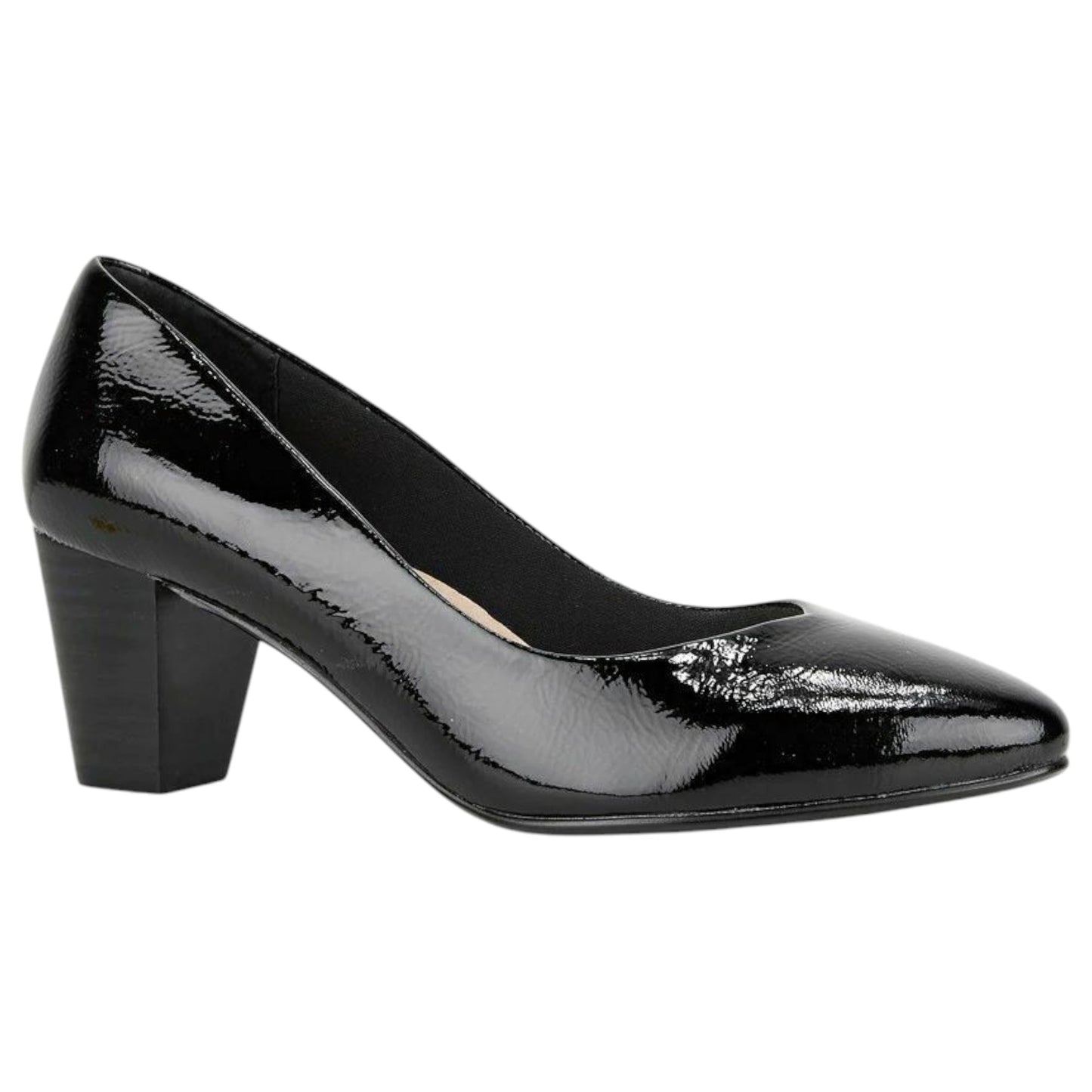 Womens Hush Puppies Ivet Heels Black Patent