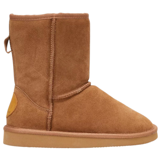 Womens Hush Puppies Lunar Boot Slippers Tan Suede