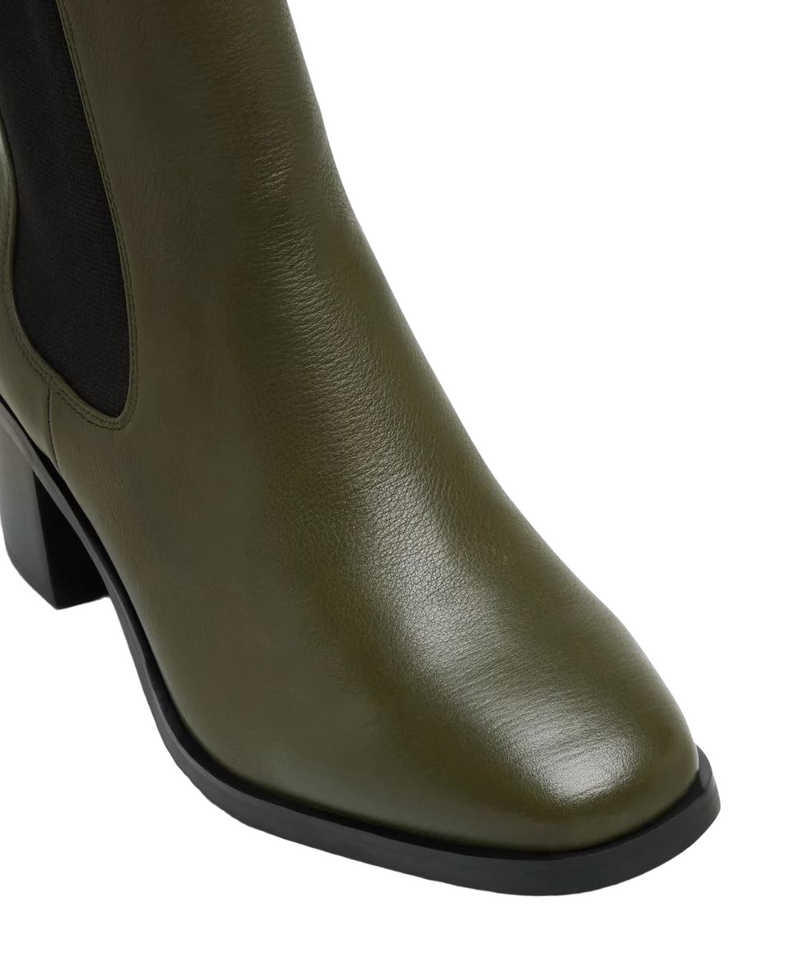 Womens Hush Puppies Sublime Dark Olive Heel Boots