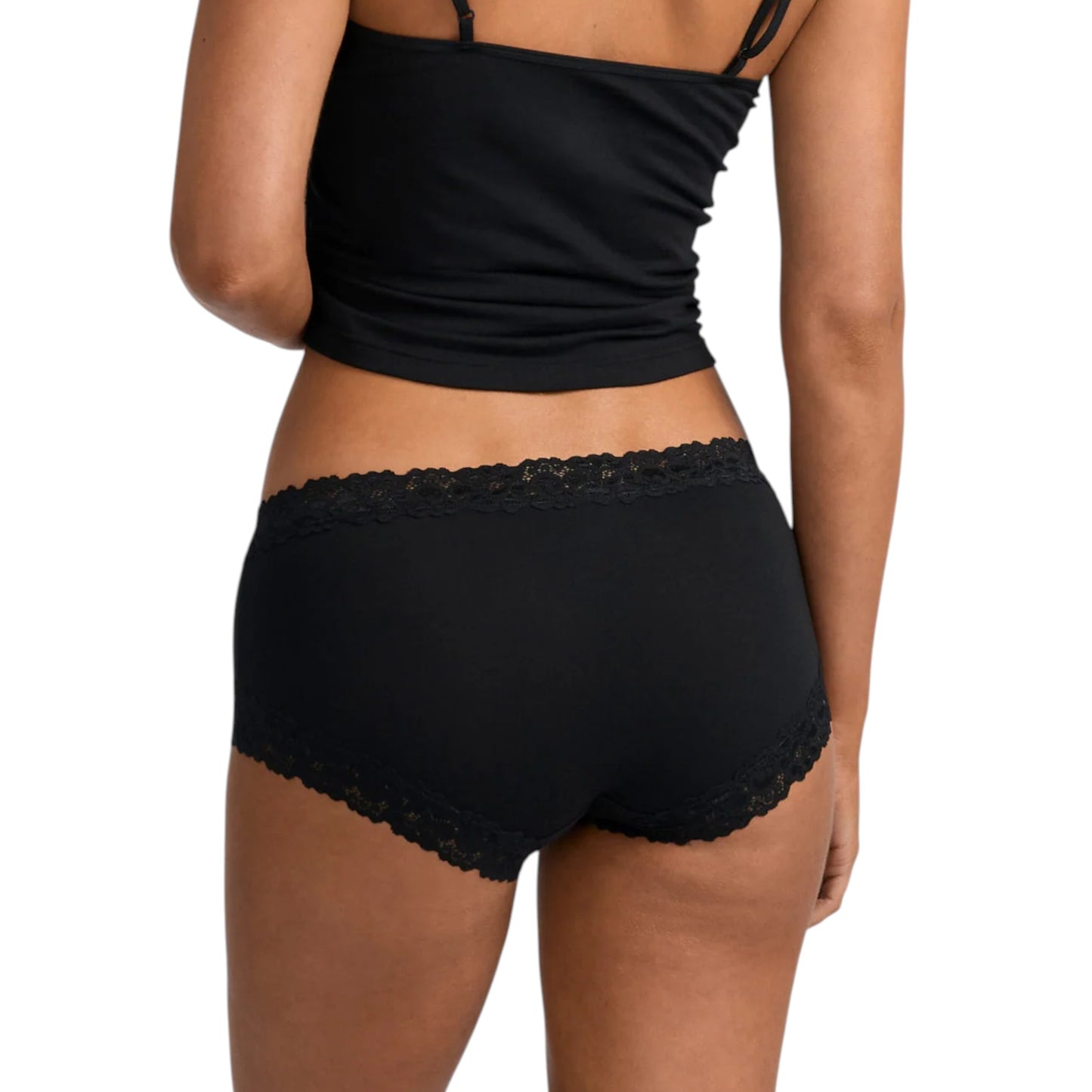 Womens Jockey Classic Parisienne Cotton Boyleg Black Underwear